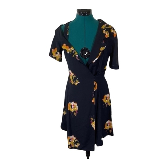 A.L.C. Lucia Floral Print Silk Cold Shoulder Dress NWOT - Picture 3 of 8